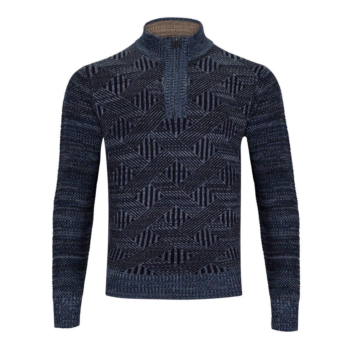 F/X FUSION LATTICE JACQUARD 1/4 ZIP SWEATER