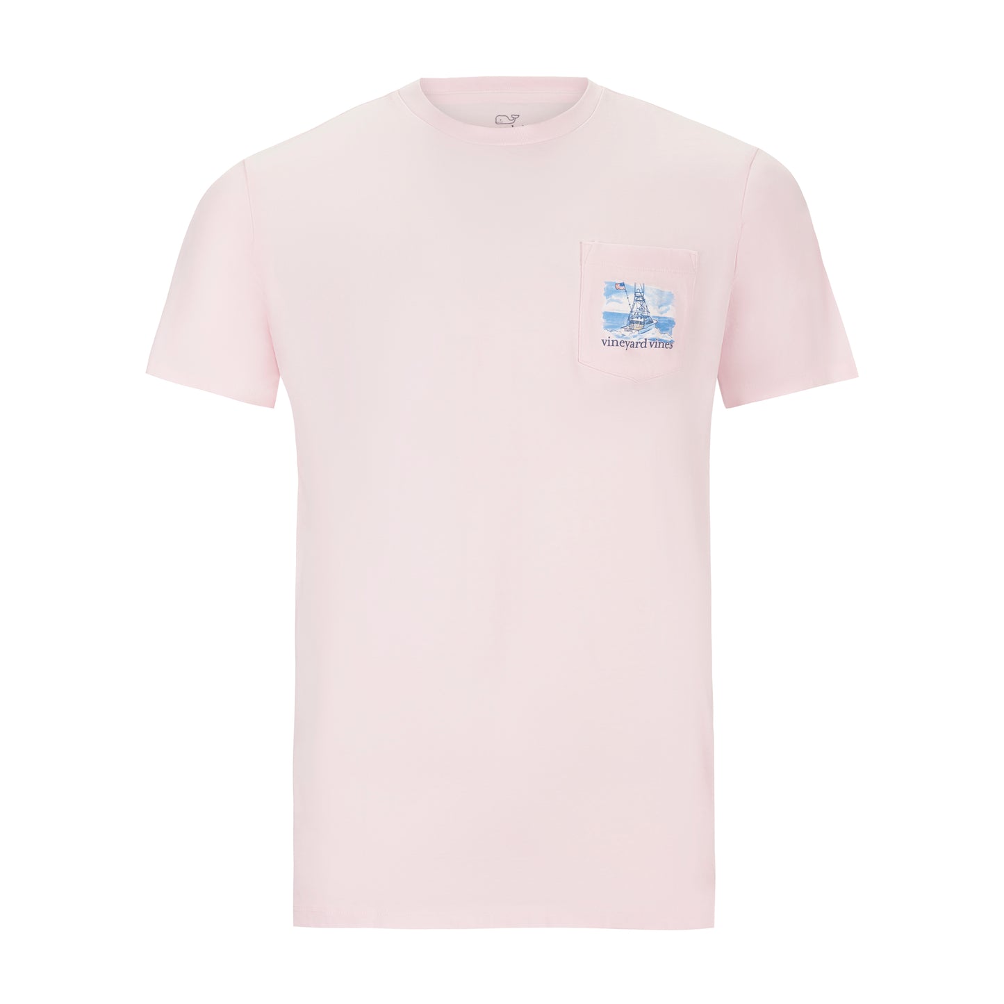 VINEYARD VINES PAINTED SPORTFISHER SCENIC SHORT-SLEEVE POCKET TEE IN PINK DRINK