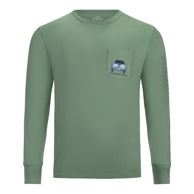 VINEYARD VINES PICK-UP TRUCK MARSH DOGS LONG-SLEEVE POCKET TEE