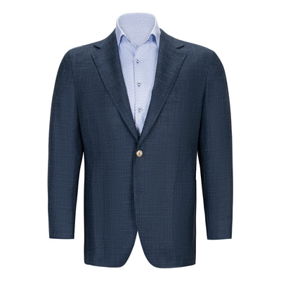 WOOL-LINEN BLEND DARK BLUE SPORTCOAT