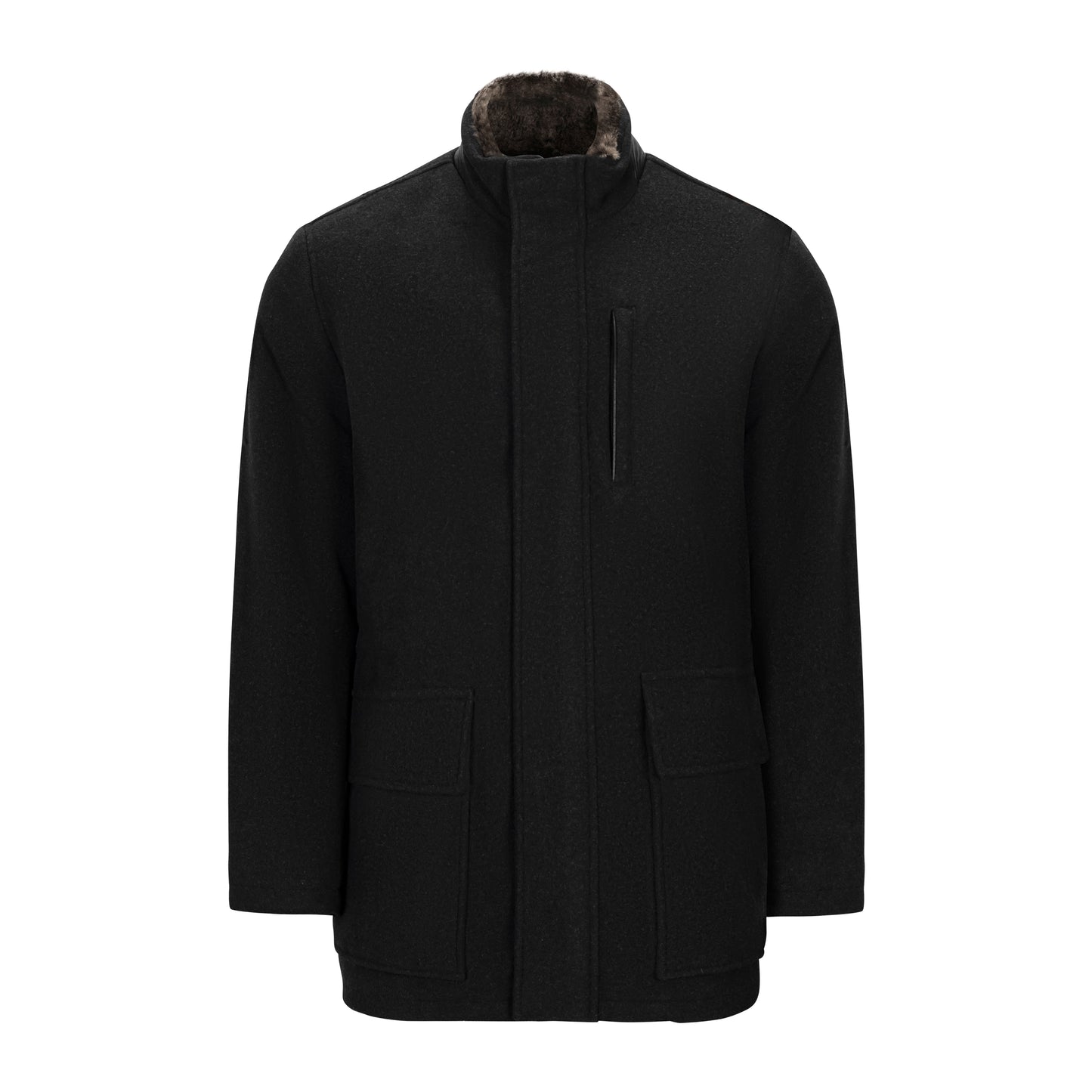 COLE HAAN PLUSH WOOL BLEND FAUX FUR LINED CAR COAT (more colors)