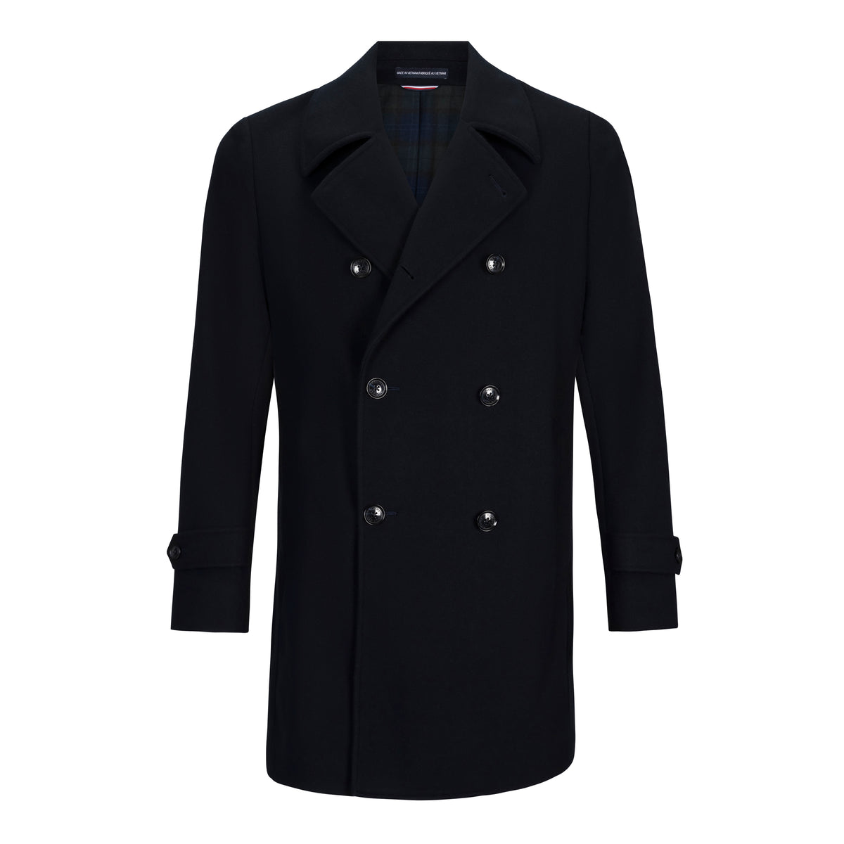 TOMMY HILFIGER NAVY QUILTED PEACOAT