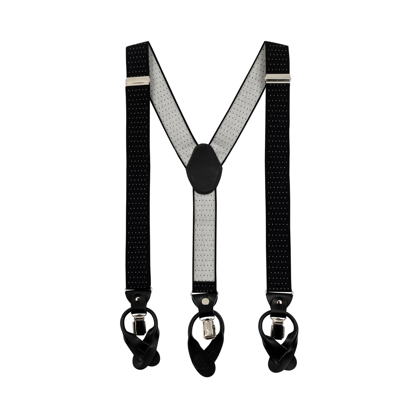 BRUNO PIATELLI BLACK AND WHITE SUSPENDERS