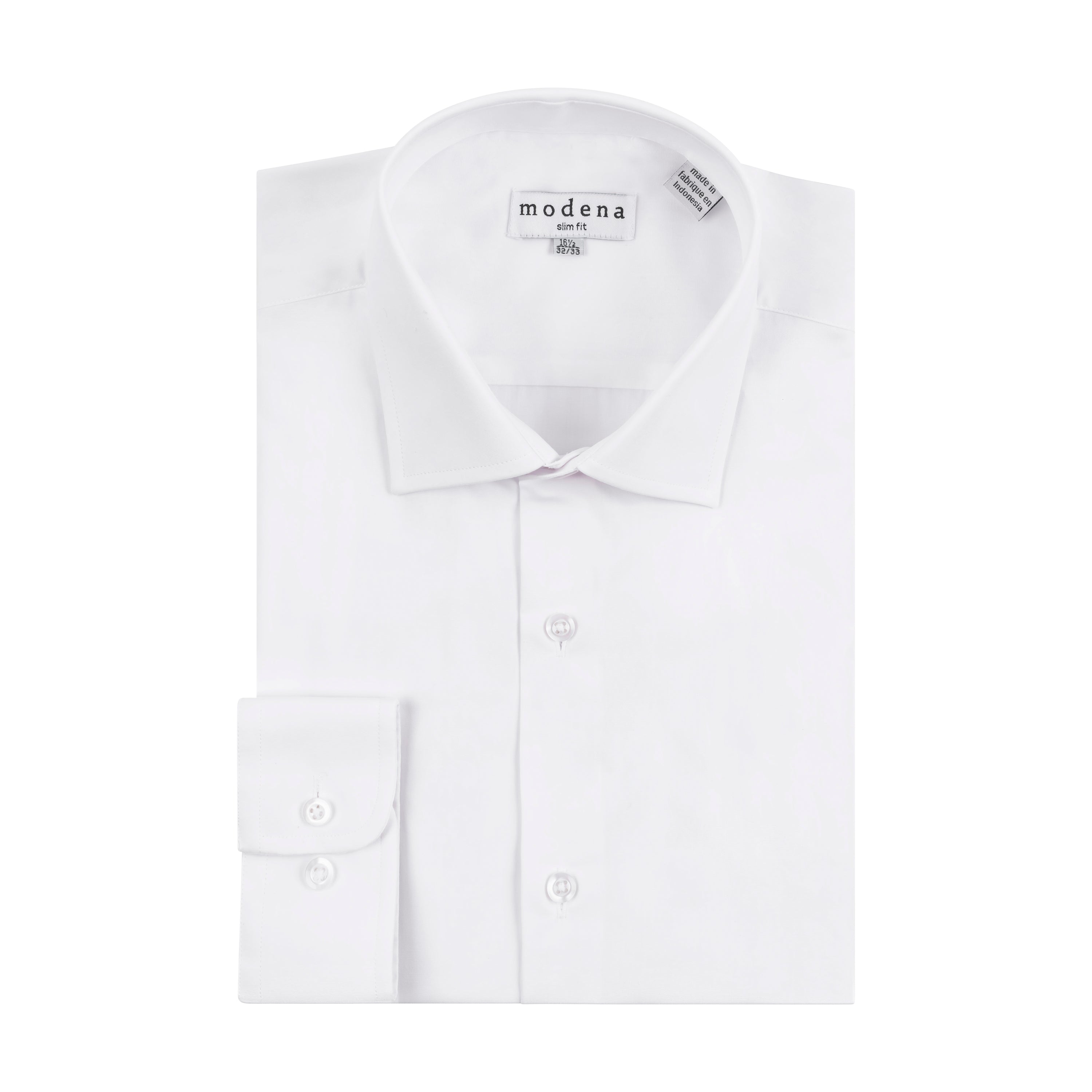 Modena Slim Fit Dress Shirt, 17 36/37 / White Modena Slim Fit Dress Shirt, 17 36/37 / White