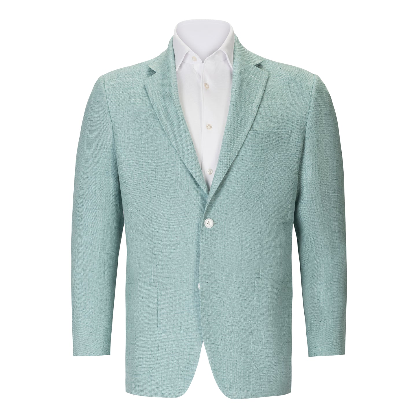 MAX DAVOLI LINEN WOOL BLEND SPORTCOAT WITH OPEN PATCH POCKETS