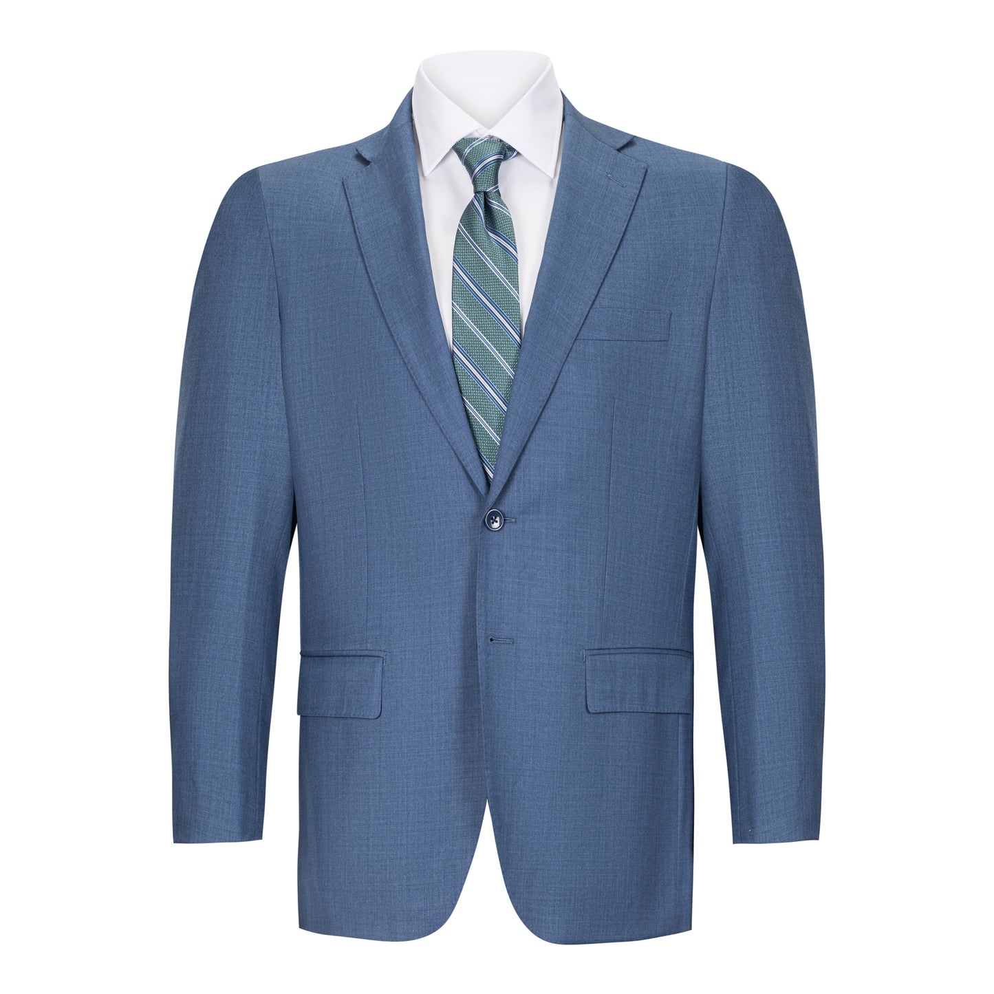 MAX DAVOLI STEEL BLUE WOOL SUIT