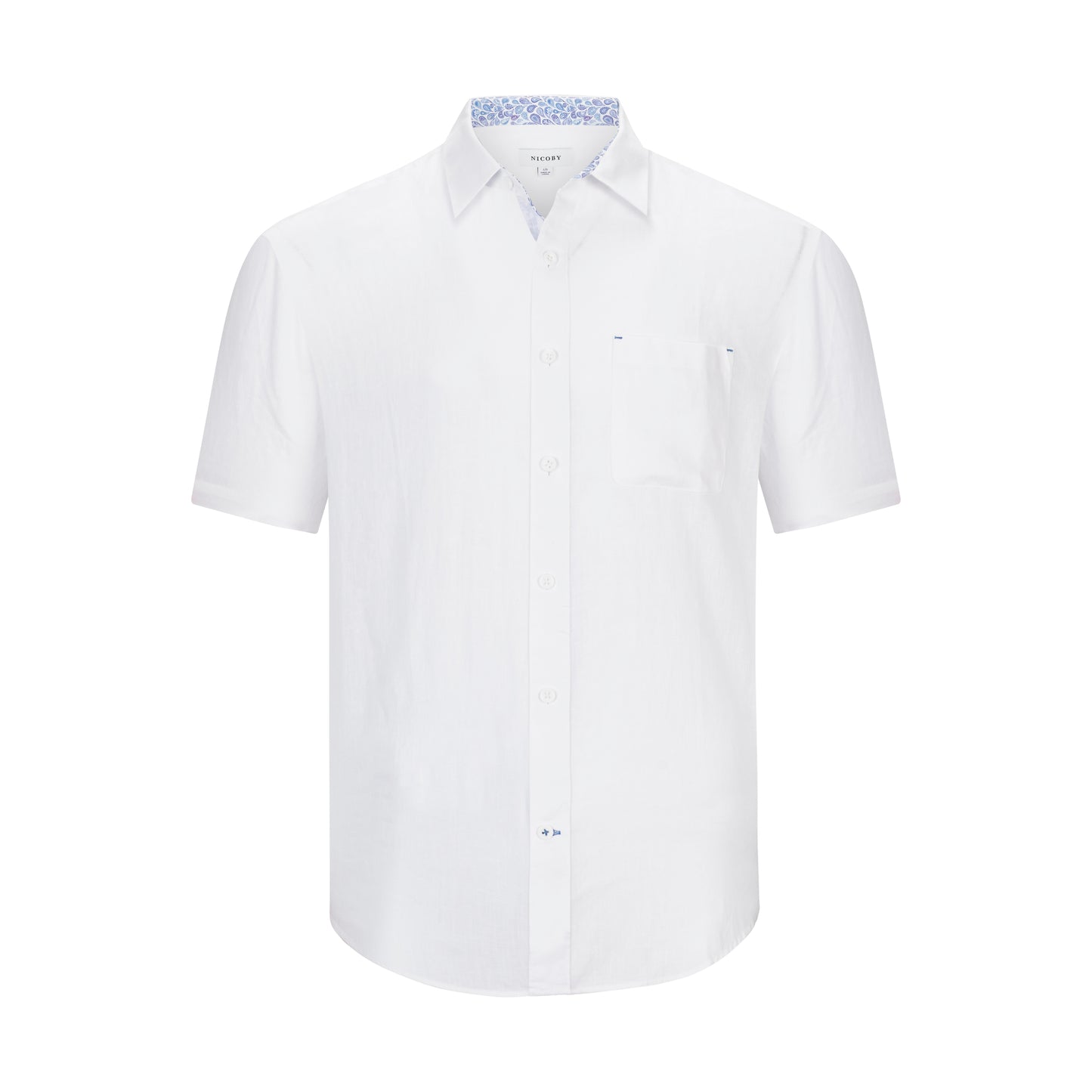 NICOBY LINEN BLEND SHORT SLEEVE SHIRT