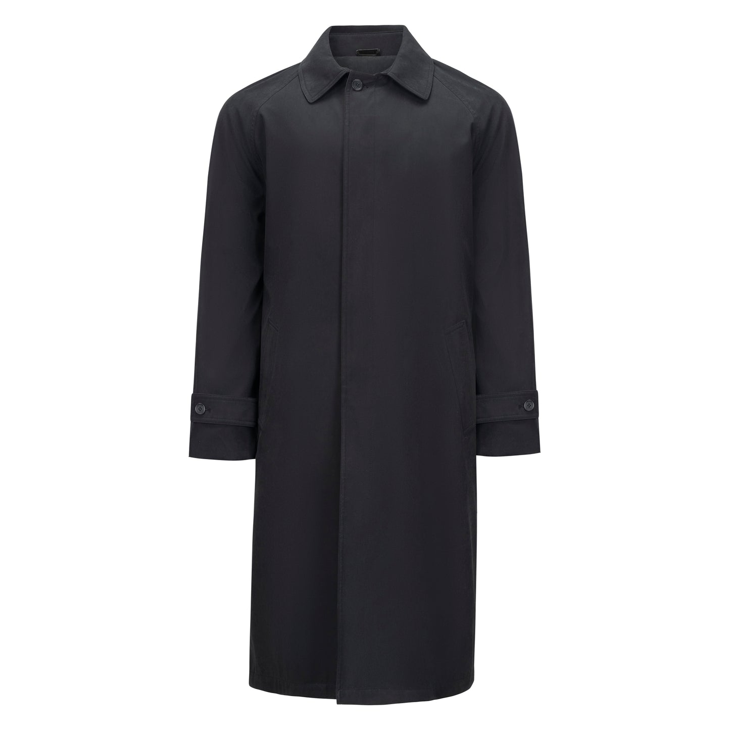 CIANNI FULL LENGTH BLACK SINGLE-BREASTED RAINCOAT