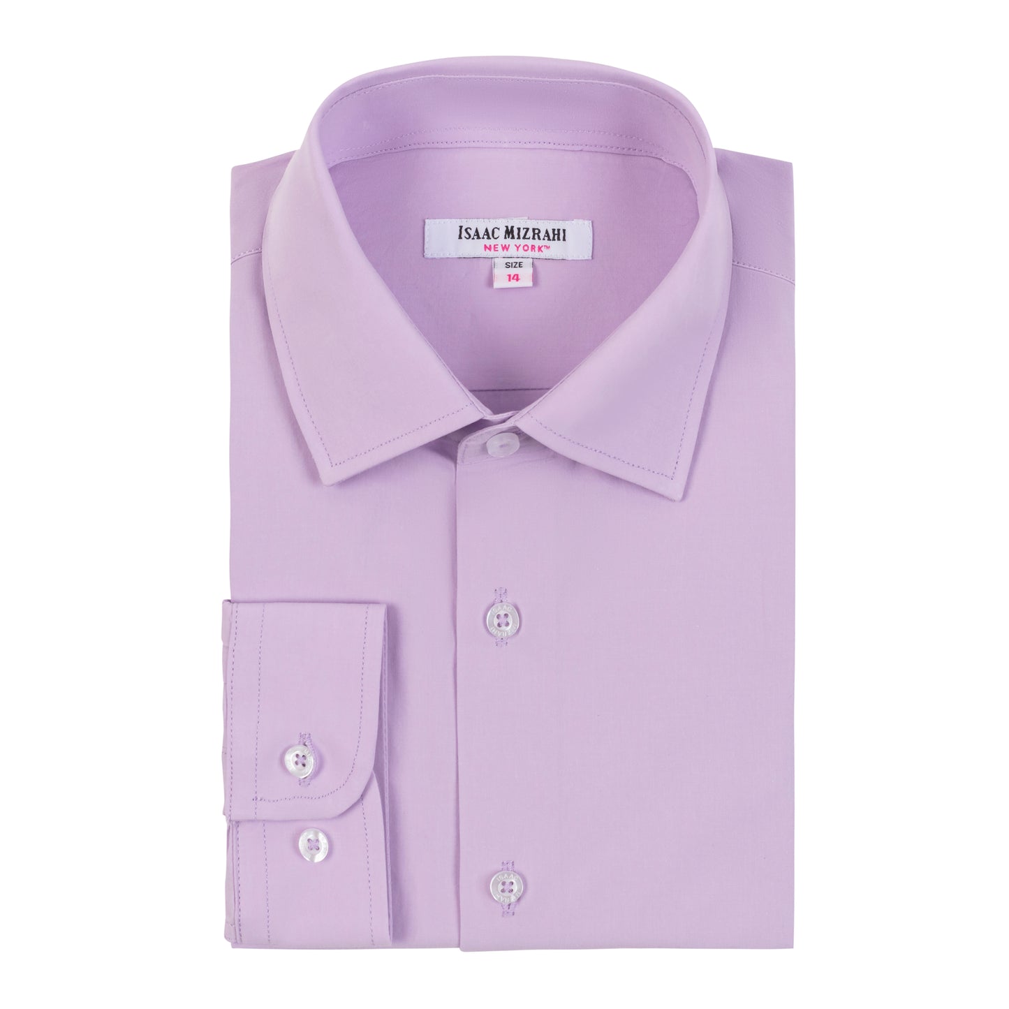 ISAAC MIZRAHI BOYS SOLID DRESS SHIRT