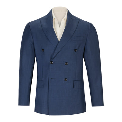 BLUE WOOL DOUBLE-BREASTED SUIT
