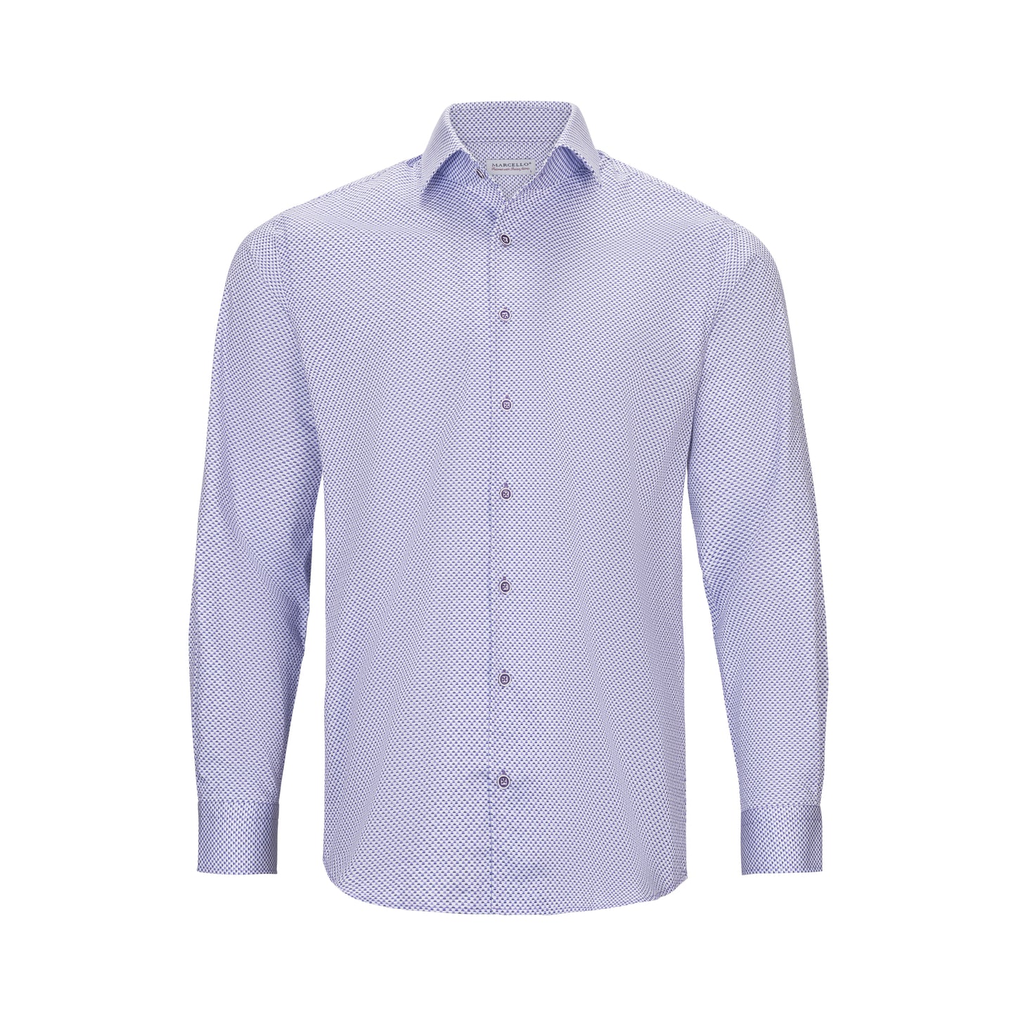 MARCELLO PURPLE MICRO GEO PRINT SHIRT