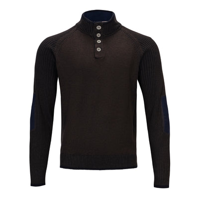 F/X FUSION PLAITED BUTTON MOCK SWEATER