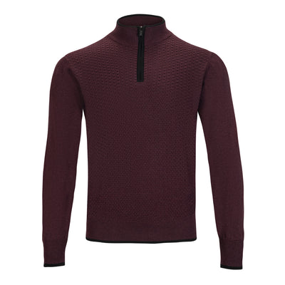 F/X FUSION TEXTURED CONTRAST ¼ ZIP SWEATER