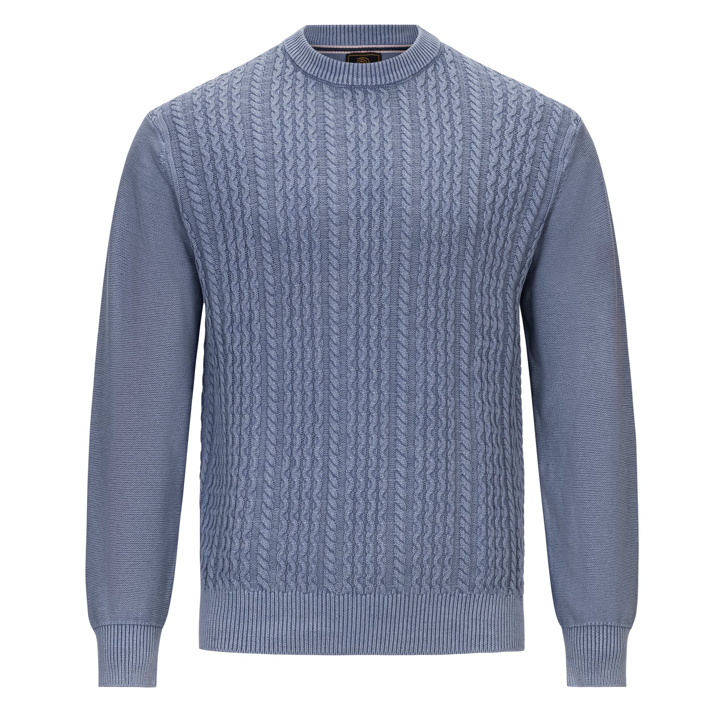 F/X FUSION COTTON SANDWASHED CABLE CREW NECK SWEATER (more colors)