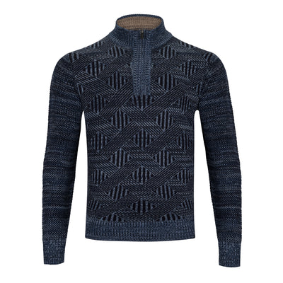 F/X FUSION LATTICE JACQUARD 1/4 ZIP SWEATER