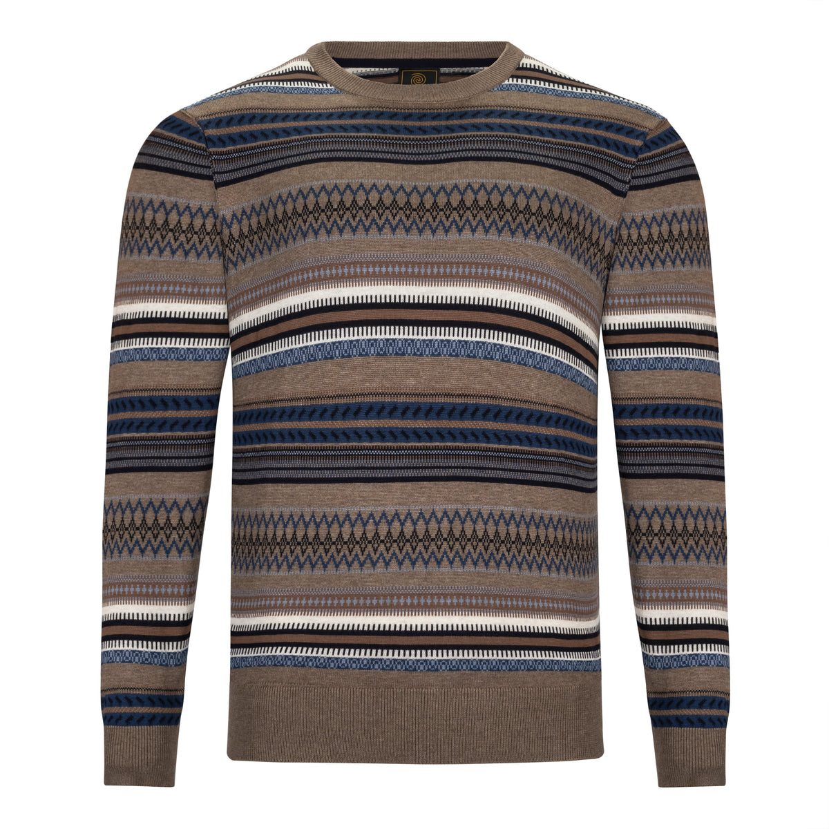 F/X FUSION STRIPE CREWNECK SWEATER