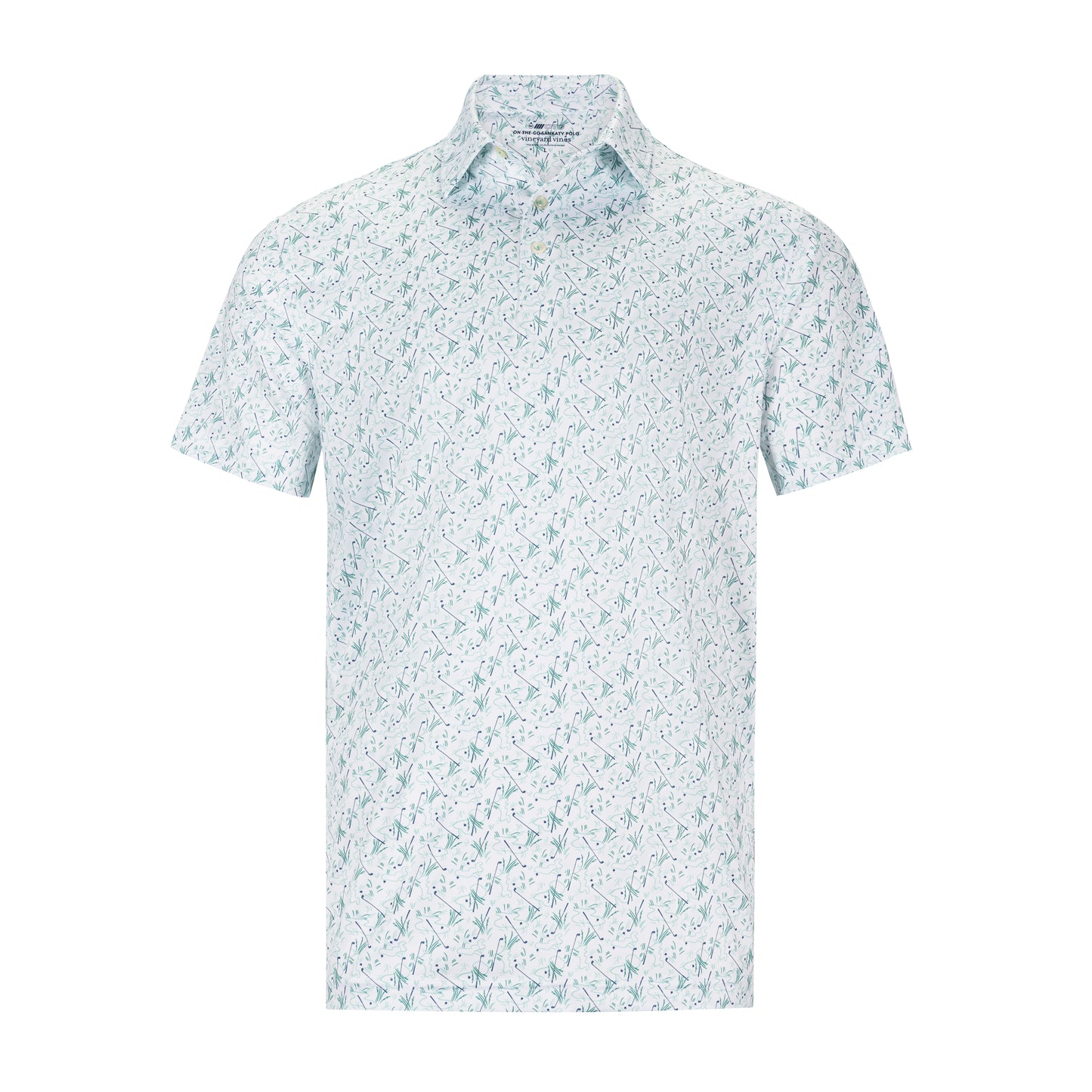 VINEYARD VINES MICROGREENS PRINT SANKATY PERFORANCE POLO