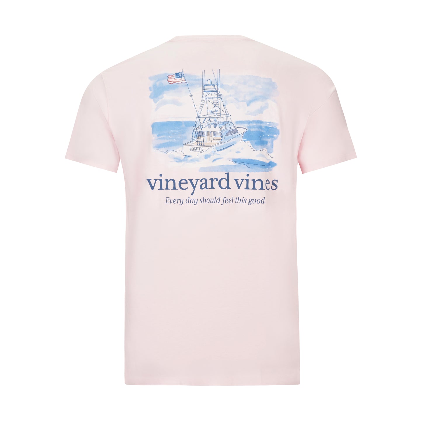 VINEYARD VINES PAINTED SPORTFISHER SCENIC SHORT-SLEEVE POCKET TEE IN PINK DRINK