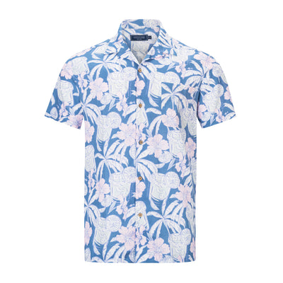 VINEYARD VINES PALM-ARITA SEABREEZE LINEN BLEND SHORT-SLEEVE CABANA SHIRT