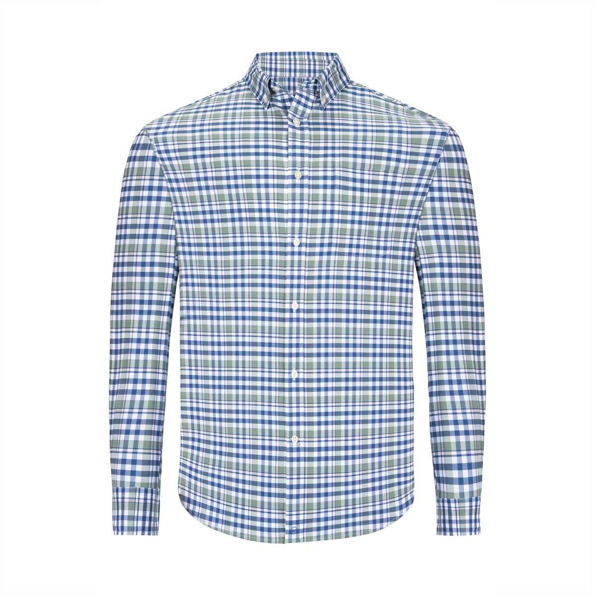 VINEYARD VINES OLIVE DUSK PERFORMANCE COTTON PLAID DRESS SHIRT