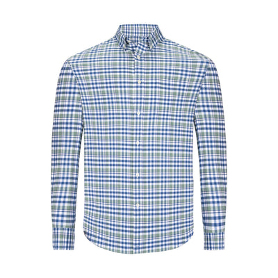 VINEYARD VINES OLIVE DUSK PERFORMANCE COTTON PLAID DRESS SHIRT