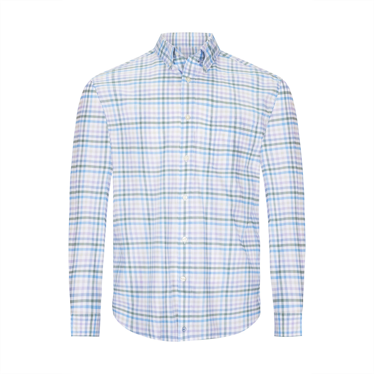 VINEYARD VINES LAVENDER SKY PERFORMANCE COTTON TATTERSALL DRESS SHIRT