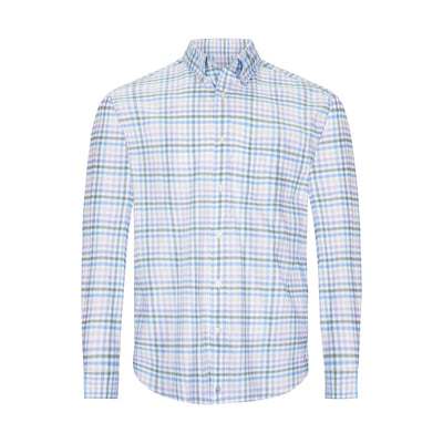 VINEYARD VINES LAVENDER SKY PERFORMANCE COTTON TATTERSALL DRESS SHIRT