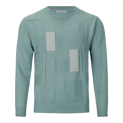 LAVANE GEO BLOCK CREW NECK SWEATER