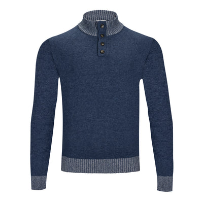 GARNET PLAITED BUTTON MOCKNECK SWEATER (more colors)