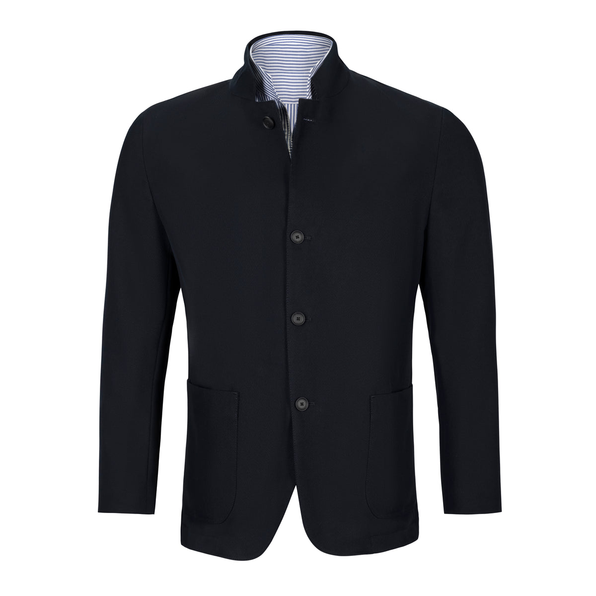 HUGO BOSS NAVY TWILL STAND COLLAR SPORTCOAT