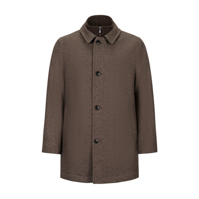 WOOL BLEND PLAID/PINDOT CAR COAT WITH BIB (more colors)