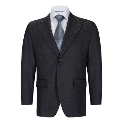 CANUTI VESTED CHARCOAL PLAID SUIT