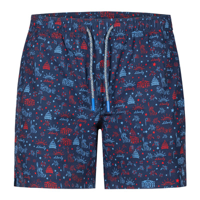 BUOY BOAT LADY LIBERTY SWIM TRUNKS