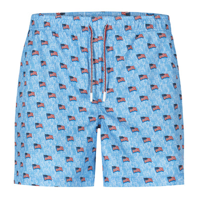 BUOY BOAT LIBERTY FLAG SWIM TRUNKS