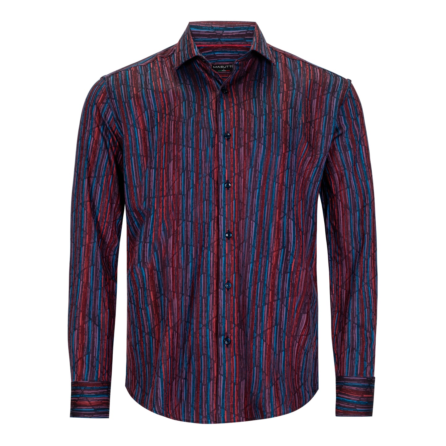 MASUTTO ABSTRACT MULTI STRIPE SHIRT