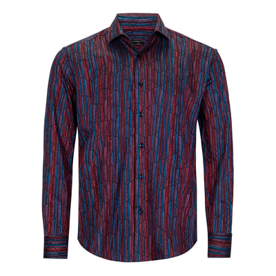 MASUTTO ABSTRACT MULTI STRIPE SHIRT