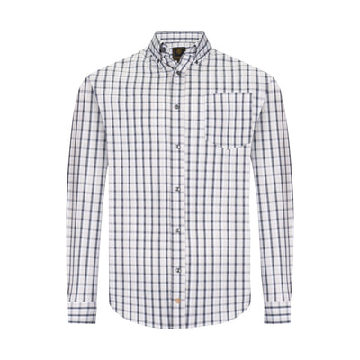 F/X FUSION CHARCOAL MULTI-PLAID WRINKLE-FREE OXFORD DRESS SHIRT