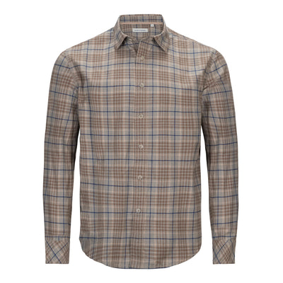JAMES CAMPBELL BRUSHED COTTON PLAID SHIRT