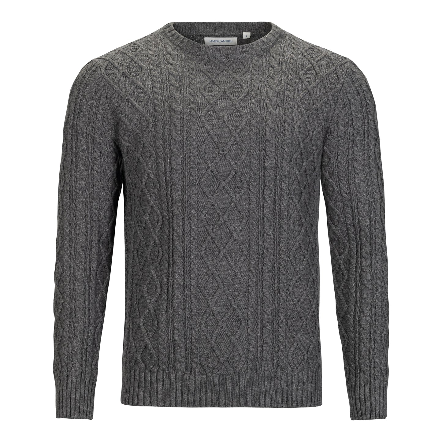 JAMES CAMPBELL CABLE STITCH CREW NECK SWEATER