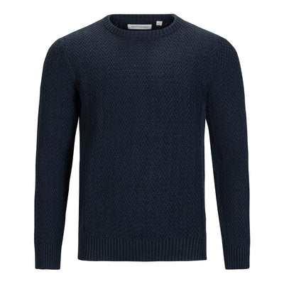 JAMES CAMPBELL HERRINGBONE STITCH CREW NECK SWEATER