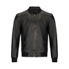 BLUE WELLFORD LEATHER MOTO JACKET