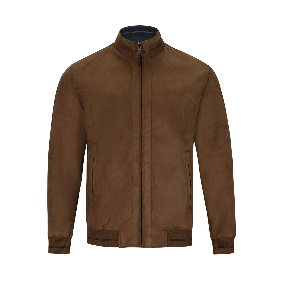 ENZO LUCAS REVERSIBLE FAUX-SUEDE BOMBER JACKET