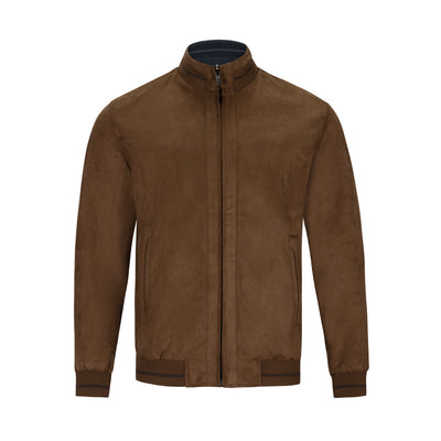 ENZO LUCAS REVERSIBLE FAUX-SUEDE BOMBER JACKET