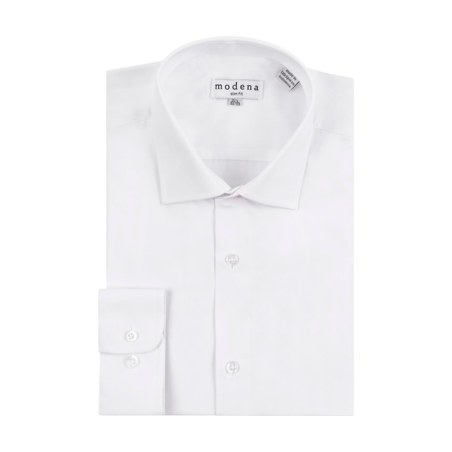 Modena Slim Fit Dress Shirt, 17 36/37 / White Modena Slim Fit Dress Shirt, 17 36/37 / White
