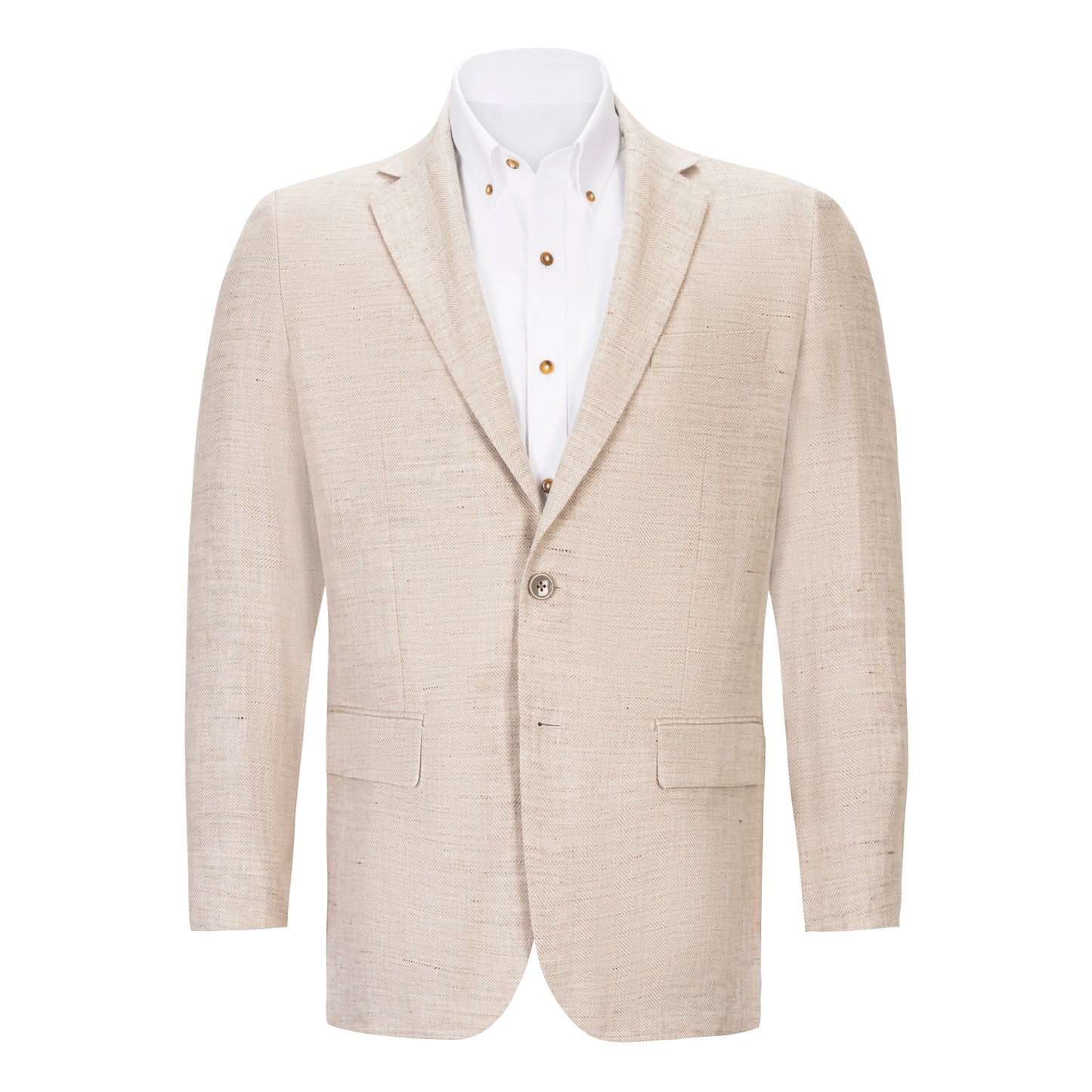MAX DAVOLI TAN HERRINGBONE SPORTCOAT