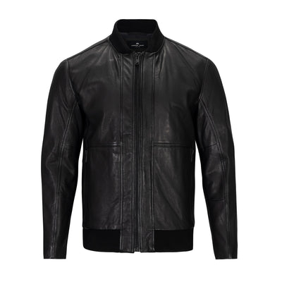 MARC NY LAMBSKIN LEATHER BOMBER JACKET