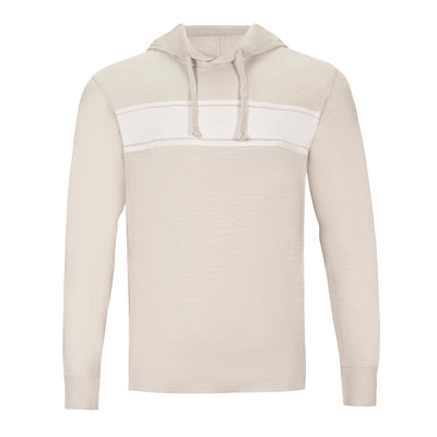 FAHTERY ICE GREY SUNWASHED COTTON SURF STRIPE HOODIE