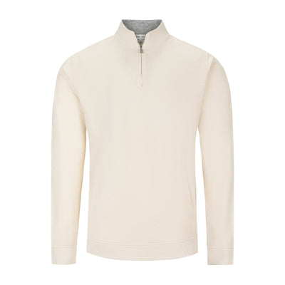 PETER MILLAR CROWN COMFORT 1/4 ZIP IN IVORY