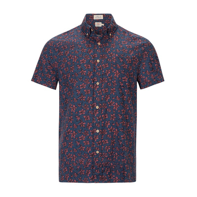 FAHERTY SHORT SLEEVE BREEZE SHIRT BERRY NAVY