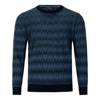 MIZUMI COUTURE JACQUARD CREW NECK SWEATER